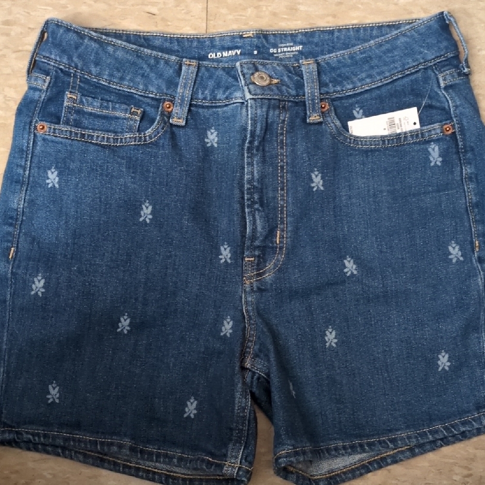 Old Navy Women's Patterned Blue Jean Shorts